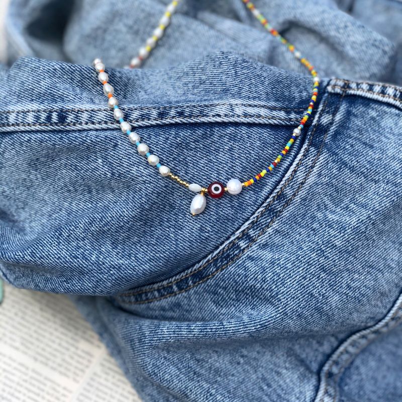 Multicolor Pearl Beaded Necklace