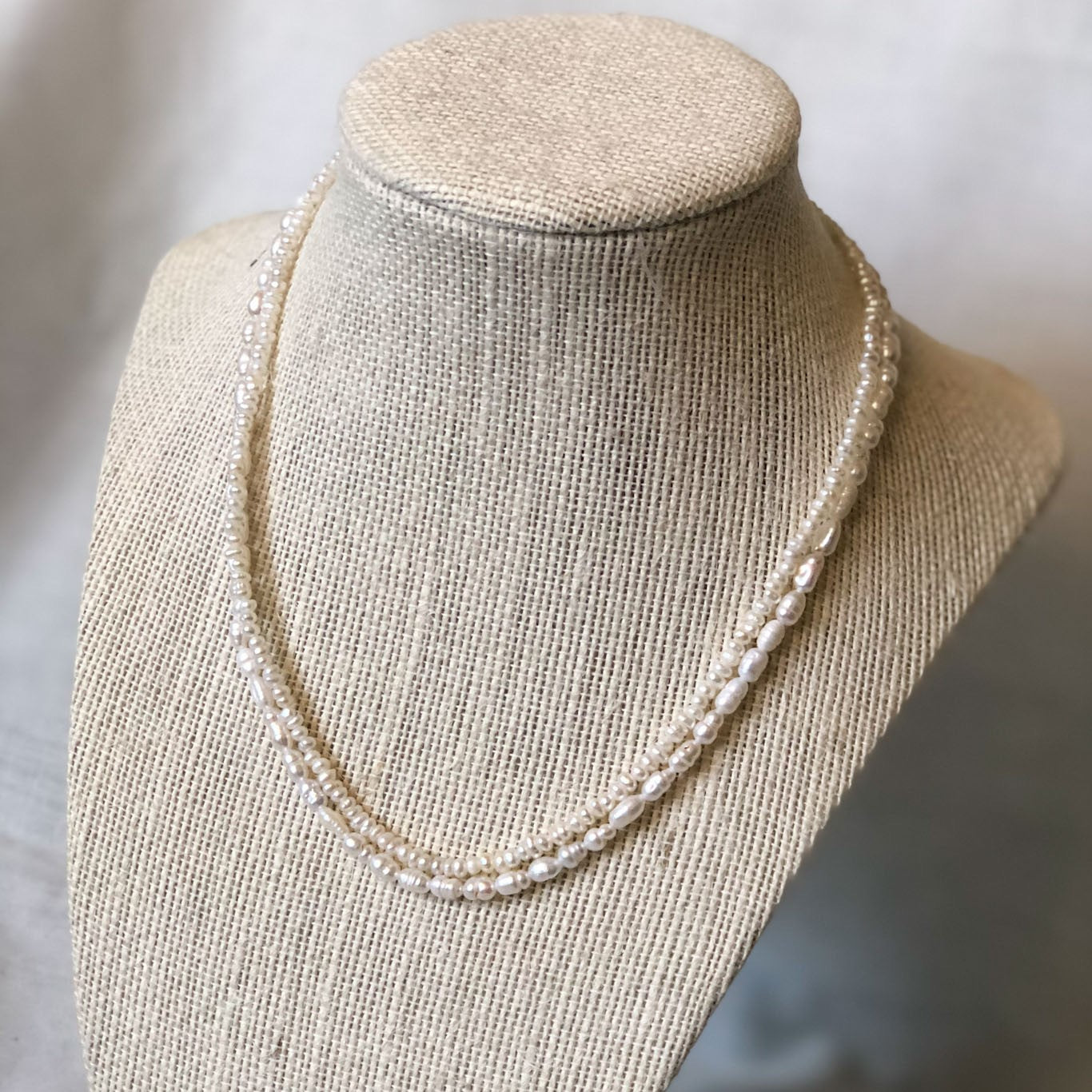 Tiny Pearl Necklace Set