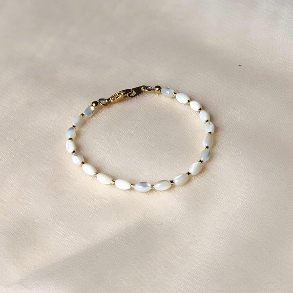 Gold Mother-of-Pearl Stone Bracelet