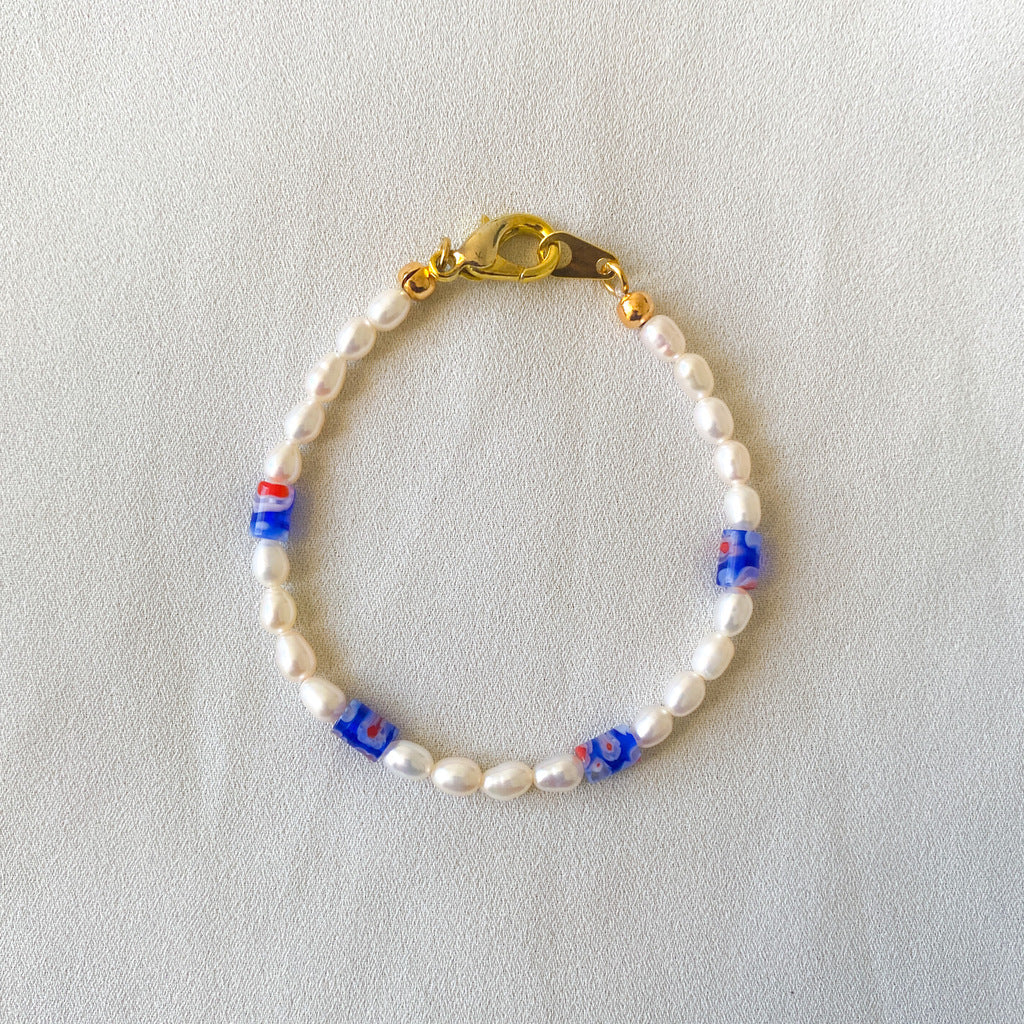 Pearl Milefiori Summer Bracelet