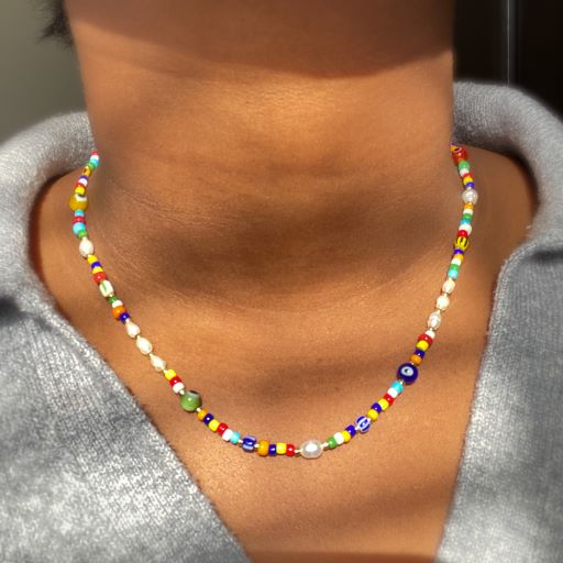 Multi-Coloured Tourmaline Beads Necklace – KRISHA