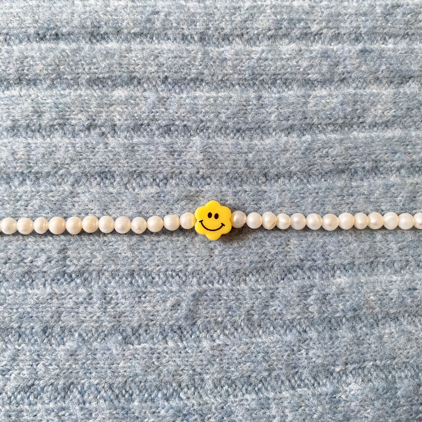 Smiley Face Bracelet with Pearls